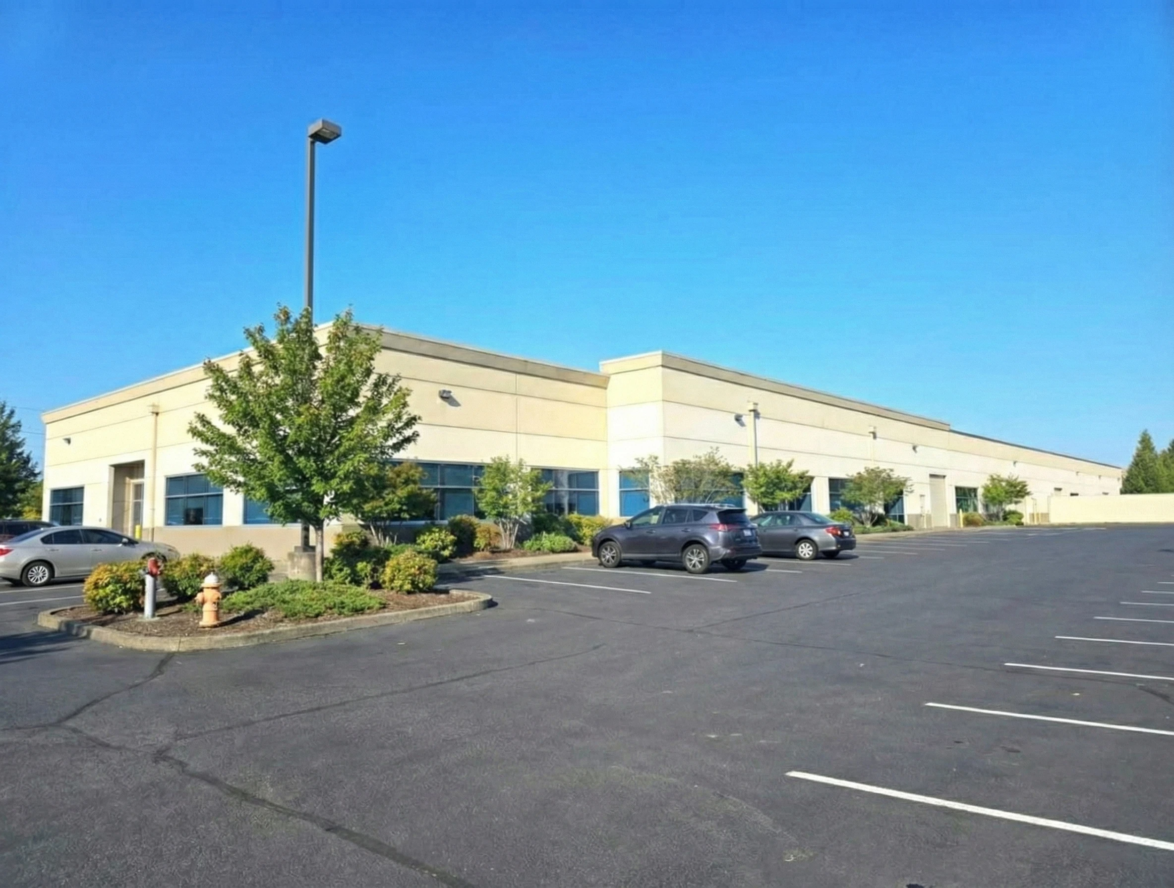 Parking area of a warehouse in Oregon.